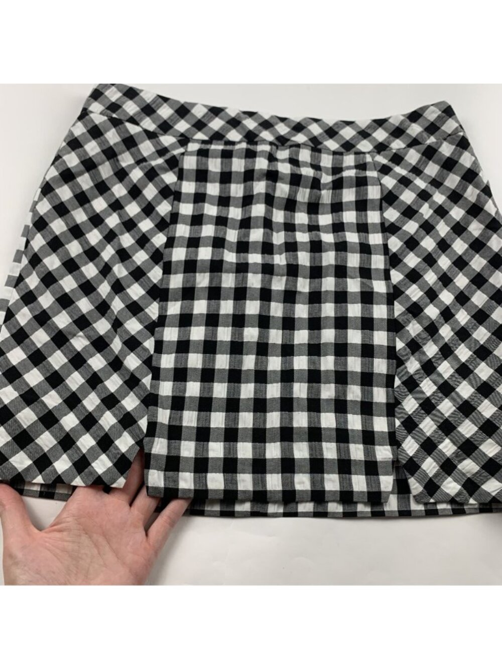 Topshop Black White Gingham Checkered Mini Skirt 8 - Picture 2 of 7
